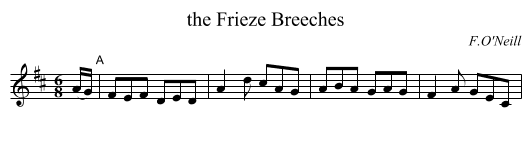 the Frieze Breeches - staff notation