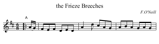 the Frieze Breeches - staff notation