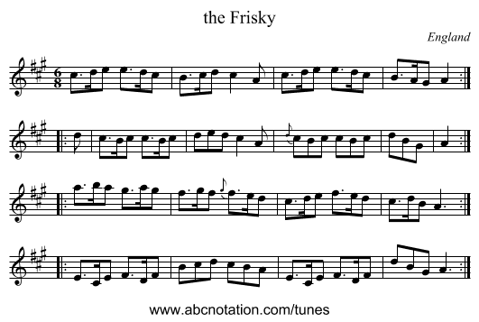 the Frisky - staff notation