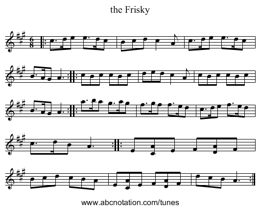 the Frisky - staff notation