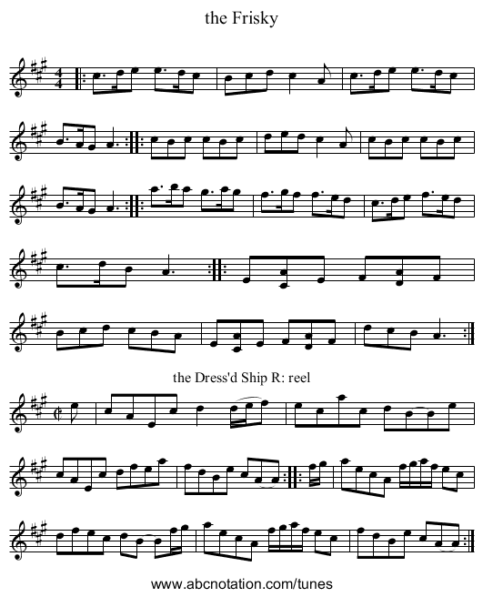 the Frisky - staff notation