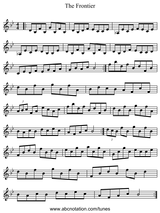 The Frontier - staff notation
