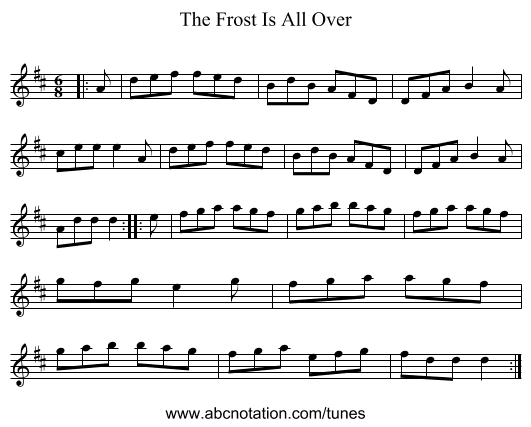 The Frost Is All Over - staff notation