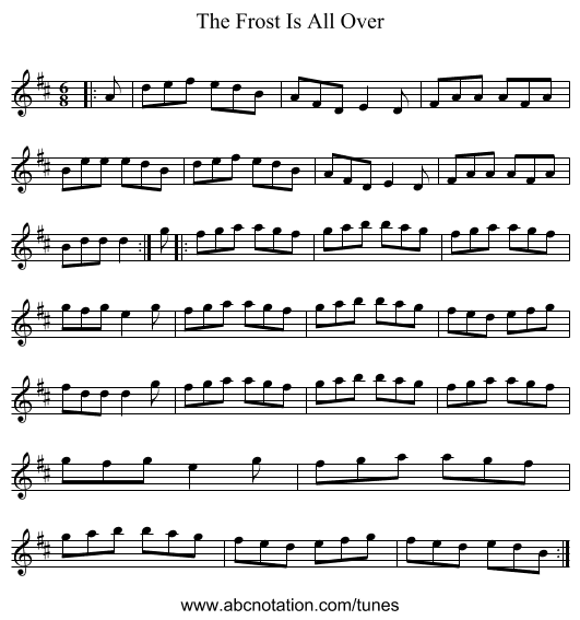 The Frost Is All Over - staff notation