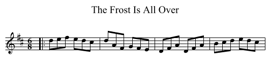 The Frost Is All Over - staff notation