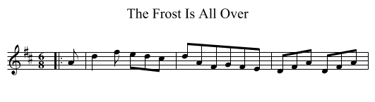 The Frost Is All Over - staff notation
