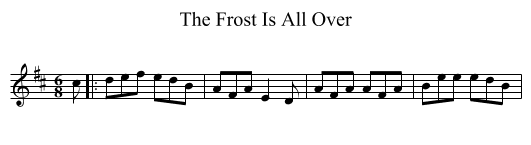 The Frost Is All Over - staff notation