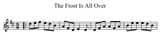 The Frost Is All Over - staff notation