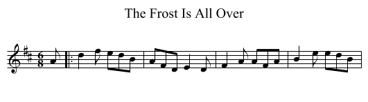 The Frost Is All Over - staff notation