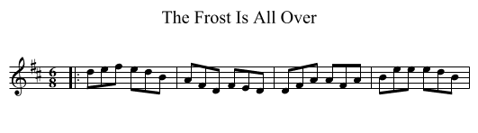 The Frost Is All Over - staff notation