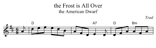 the Frost is All Over - staff notation