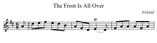 The Frost Is All Over - staff notation