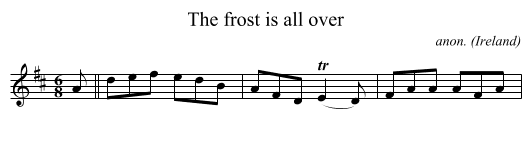 The frost is all over - staff notation