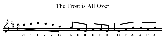The Frost is All Over - staff notation