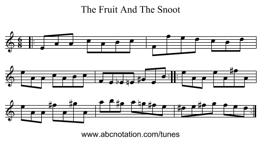 The Fruit And The Snoot - staff notation