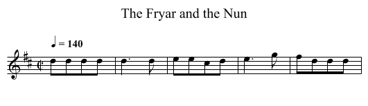 The Fryar and the Nun - staff notation
