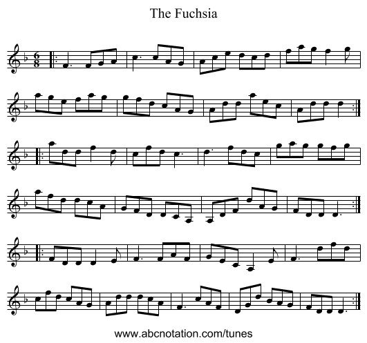 The Fuchsia - staff notation