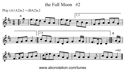 the Full Moon #2 - staff notation