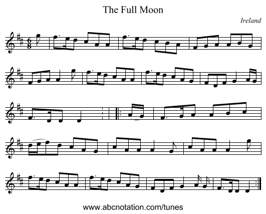 The Full Moon - staff notation
