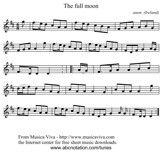The full moon - staff notation
