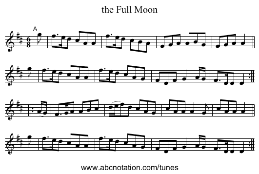 the Full Moon - staff notation