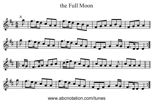 the Full Moon - staff notation