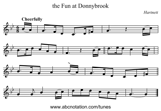 the Fun at Donnybrook - staff notation