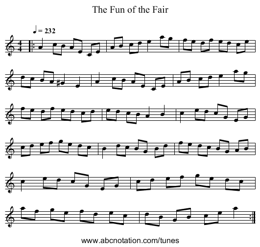 The Fun of the Fair - staff notation