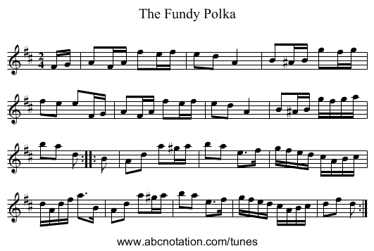 The Fundy Polka - staff notation