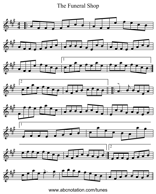 The Funeral Shop - staff notation