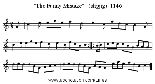 The Funny Mistake   (slipjig)  1146 - staff notation