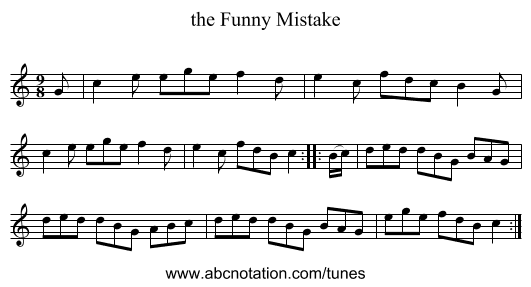 the Funny Mistake - staff notation