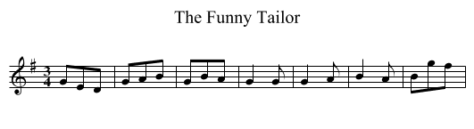 The Funny Tailor - staff notation