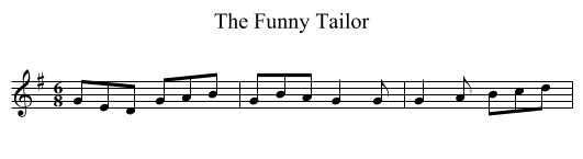 The Funny Tailor - staff notation