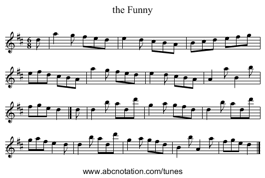 the Funny - staff notation