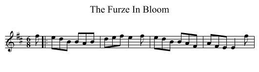 The Furze In Bloom - staff notation