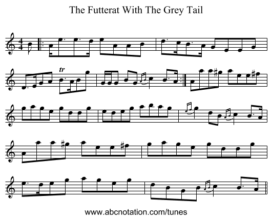 The Futterat With The Grey Tail - staff notation