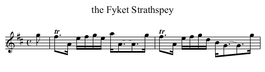 the Fyket Strathspey - staff notation