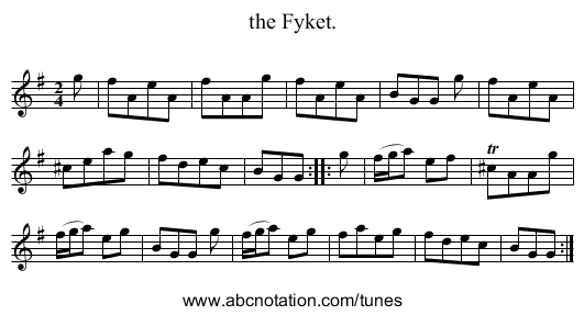 the Fyket. - staff notation