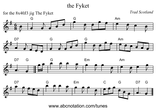 the Fyket - staff notation