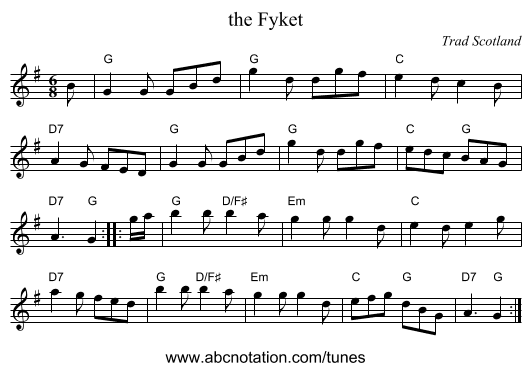 the Fyket - staff notation