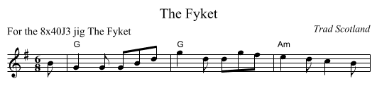 The Fyket - staff notation