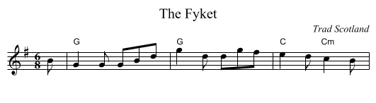 The Fyket - staff notation