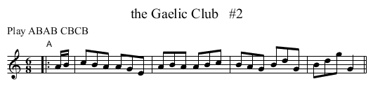 the Gaelic Club   #2 - staff notation