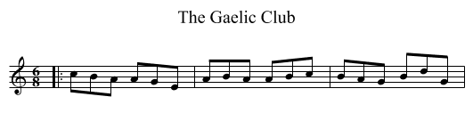 The Gaelic Club - staff notation