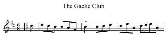 The Gaelic Club - staff notation