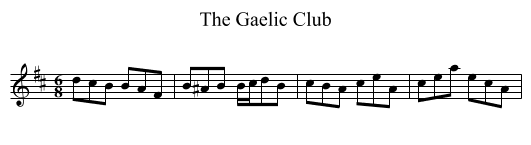 The Gaelic Club - staff notation