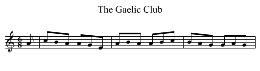 The Gaelic Club - staff notation