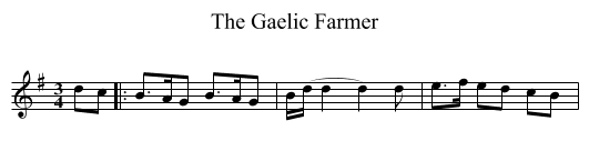 The Gaelic Farmer - staff notation