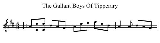 The Gallant Boys Of Tipperary - staff notation